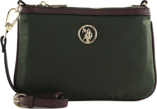 U.S. POLO ASSN. Sac à épaule bandoulière Houston Double Flat Crossbody Bag Green Vert foncé