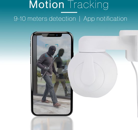 Tiqvi - Smart Buiten PTZ Camera WiFi, 1080P, Dualband (2.4/5 GHz), Infrarood Nachtzicht, Bewegingsdetectie, 2-Way Audio van Tiqvi — afbeelding 4