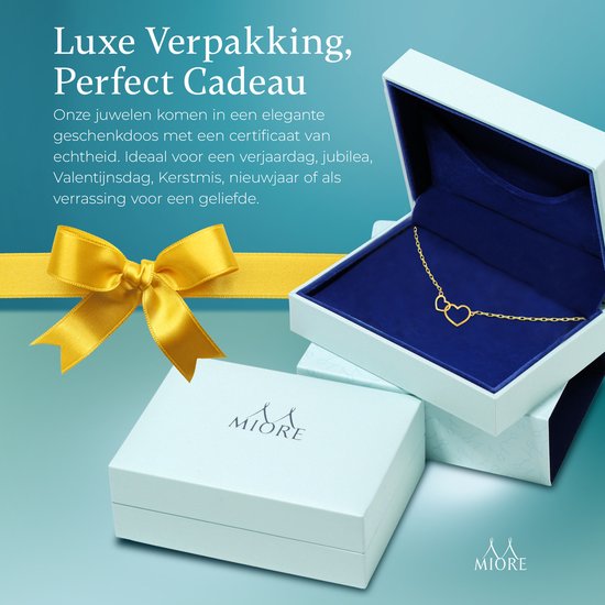 Miore - Collier Cœur en Or jaune - Femme - Or 9 Carats - Bijou hypoallergénique - Collier Pendentif Fait Main