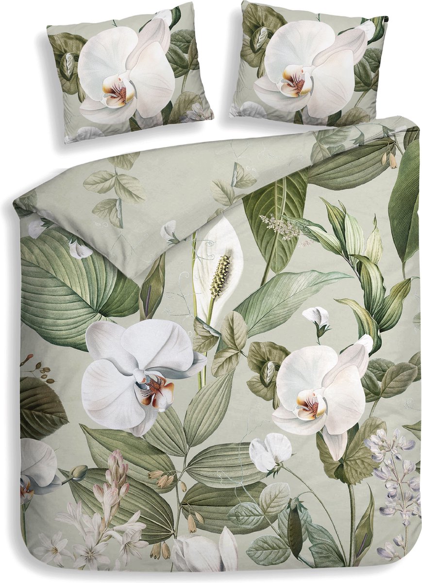 Heckettlane Botanico Dekbedovertrek - Tweepersoons - 200x200/220 cm - Green