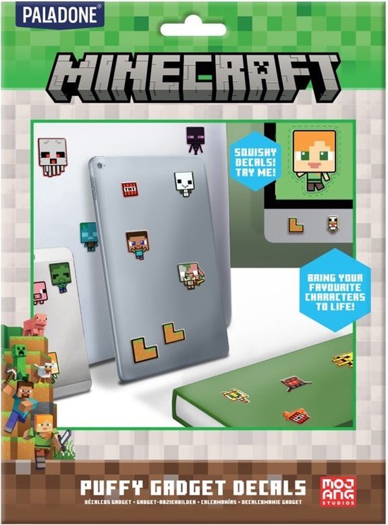 Foto: Mojang studios minecraft set van gadgetstickers puffy