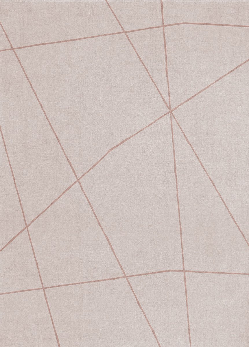 Layered Scandi Frost Beige Vloerkleed - 250 x 350 cm - Beige - Rechthoekig - Wol - Eetkamer, Woonkamer, Slaapkamer - Abstract - Design, Modern