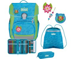 Scout Sac d'école Basic Neo Set 4 pièces Water Lily Bleu clair