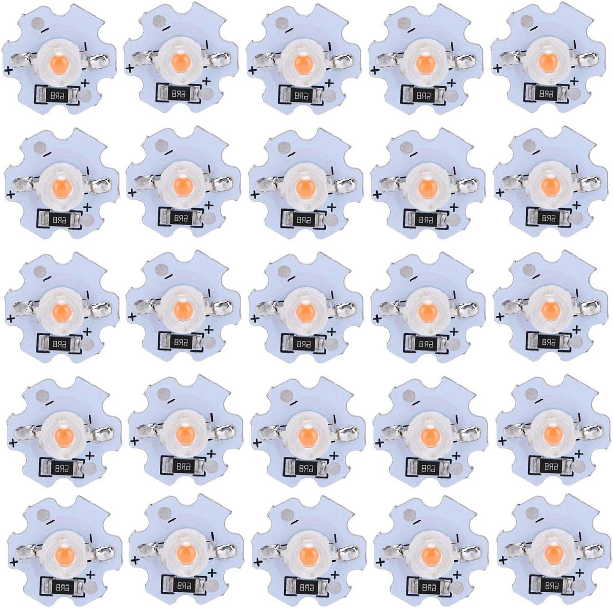 Image of 25 Stks LED Lamp Kralen 5 V LED Chips 200LM 1 W High Power SMD LED Lamp Chip - voor Thuis Studio Tentoonstelling - Foodlight/Spotlight Lamp Vervanging - Roze licht 380-840NM .