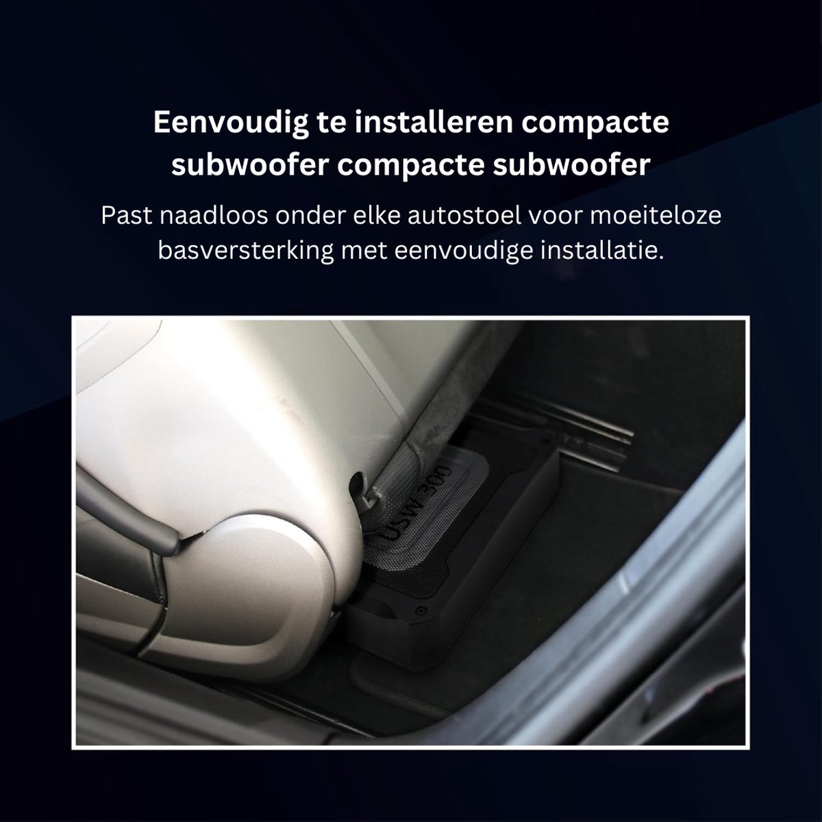 White-Label® Underseat Subwoofer - Auto Versterking - Speakers - Zwart – foto 6