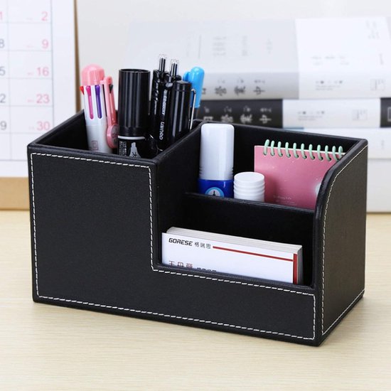 Organisateur de bureau en cuir PU Office - Organisateur de bureau multifonctionnel