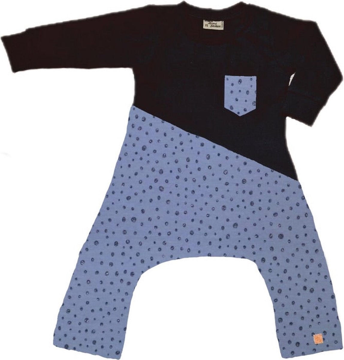 Onesie geschikt voor Pavlik, gipsbroek en Broek geschikt voor Pavlik, gipsbroek en spreidbroek Dot glitter blauw