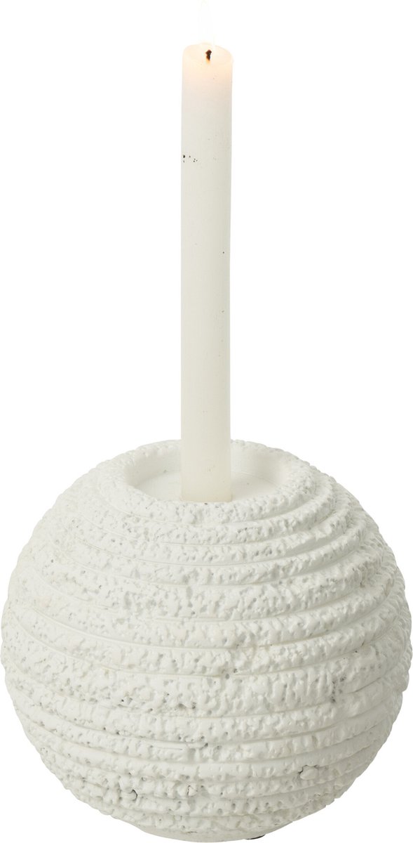 J-Line kandelaar Creta Rond - cement - wit - large