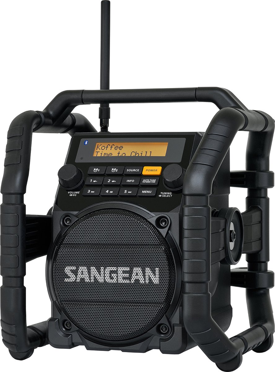 Sangean U-5 DBT bouwradio - Stootvaste radio met DAB+, FM, Aux, Bluetooth - Waterdicht, stofdicht, stofvast - Zwart