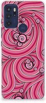 Back Case TPU Siliconen Hoesje Motorola Moto G60s Smartphone hoesje Swirl Pink