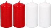 Arti Casa Stompkaarsen - 4 stuks - rood/wit - 12 cm