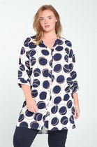 Paprika Dames Lang hemd Doris in bedrukte viscose - Outdoorblouse - Maat 44