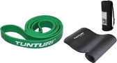 Tunturi - Fitness Set - Weerstandsband Groen - Medium - Fitnessmat 180 cm x 60 cm x 1,5 cm