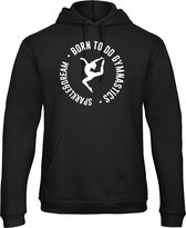 Sparkle&Dream - Trui ‘Born to do gymnastics' Zwart - Maat S - Voor turnen en gymnastiek