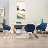 Medina Eetkamerstoelen 4 st stof blauw