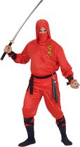 Widmann - Ninja & Samurai Kostuum - Japanse Ninja Rode Draak Kostuum - Rood - Medium - Carnavalskleding - Verkleedkleding
