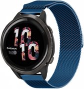 Milanees Smartwatch bandje - Geschikt voor  Garmin Venu 2 Milanese band - 45mm - Blauw - Strap-it Horlogeband / Polsband / Armband