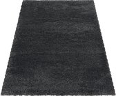 Loper Hoogpolig Tapijt Fluffy In De Kleur Grijs