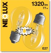 NEOLUX (OSRAM) MULTIPACK 2x Halogeenlamp A60 - 77W E27 Warm Wit 2700K | Vervangt 100W | Dimbaar