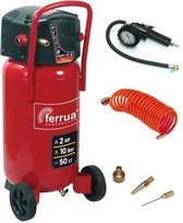 FERRUA Compressor 50L 2HP verticaal + Opblaaskit