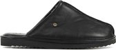 Warmbat Mannen Leren    Harde zool  Pantoffels / open Sloffen - Barron - Zwart - Maat 45