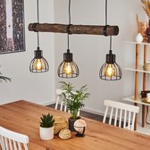 BELANIAN - Vintage Plafondlamp - Houten Hanglamp - Sean hanglamp zwart, 3-lichtbronnen - Metalen Hanglamp - Spider Hanglamp - Eetkamer plafondlamp - Keuken hanglamp - Woonkamer Lam