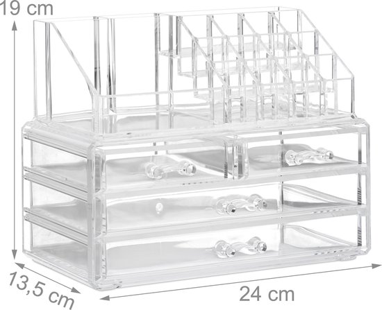 Make-up Organizer - Tweedelig - Cosmetica Opbergdoos - Transparant