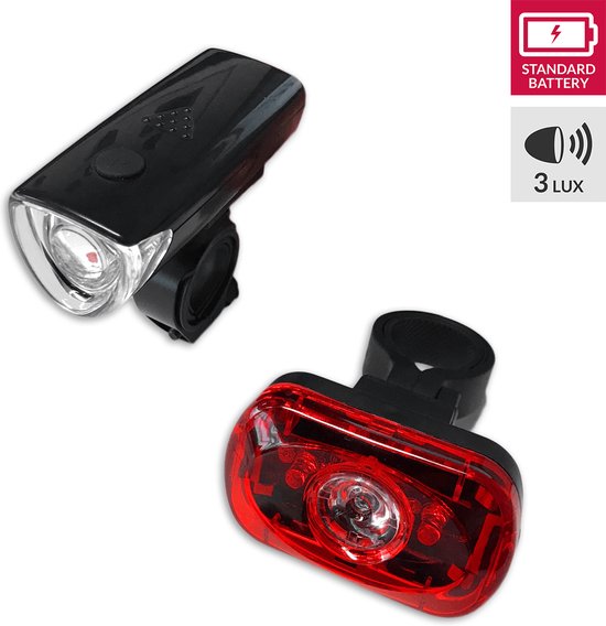 Lynx Fiets  Verlichtingsset Basic 3 Lux Batterij Led Voorlamp & Achterlamp — afbeelding 5