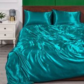 Luxe Dekbedovertrek Set - Groen Blauw - 220cm × 240cm - 1 dekbedden - 2 kussenslopen - Slapen - Slaapkamer - Beddengoed - Hoeslaken