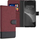 kwmobile telefoonhoesje voor Motorola Moto G60S - Hoesje met pasjeshouder in donkerrood / zwart - Case met portemonnee