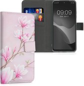 kwmobile telefoonhoesje voor Xiaomi Mi 10T Lite - Hoesje met pasjeshouder in poederroze / wit / oudroze - Magnolia design