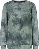 Indian Blue jongens sweater met ronde hals Tie Dye Washed Green