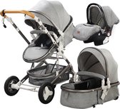 Polaza® Kinderwagen - Multifunctioneel -kinderwagen 3 in 1 - wandelwagen – Kinderwagen Met Stoel En Wieg - Luxe Kinderwagen