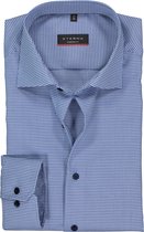 ETERNA modern fit overhemd - structuur heren overhemd - blauw met wit - Strijkvrij - Boordmaat: 46