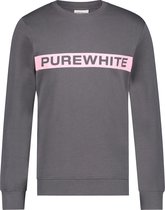 Purewhite -  Heren Regular Fit   Sweater  - Grijs - Maat L