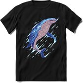 Dieren T-Shirt | Walvis shirt Heren / Dames | Wildlife whale cadeau - Zwart - 3XL