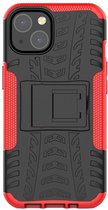 Peachy Shockproof TPU met stevig hoesje voor iPhone 13 - rood en zwart