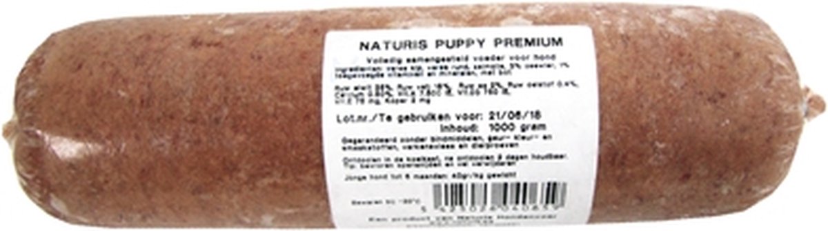 Diepgevroren Hondenvoer Naturis - Puppy Premium 1000 Gr - Vers Vlees, Natuurlijk, Zonder Granen