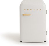 CREATE RETRO FRIDGE 107L WOOD - Koelkast - 5 Planken - Wit