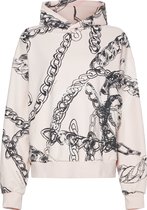 zoe karssen - dames -  levi chain hoodie met allover print -  lichtroze - xs