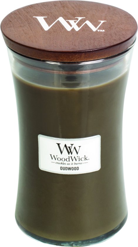 WoodWick Hourglass Large Geurkaars - Oudwood