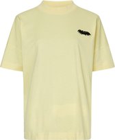 zoe karssen - dames -  vintage fit t-shirt met vleermuis-artwork -  raffia geel - xl