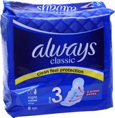 Always Classic Night - Clean Feel Protection - 1 x 8 stuks