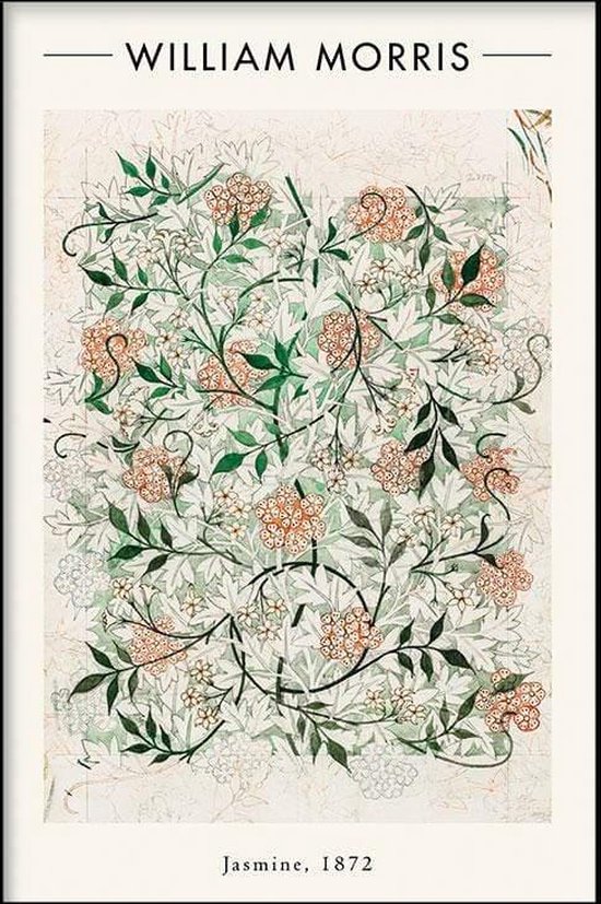 Walljar - William Morris - Jasmine - Muurdecoratie - Poster met lijst