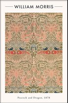 Walljar - William Morris - Peacock and Dragon II - Muurdecoratie - Poster met lijst