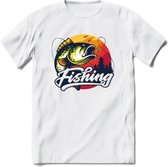 Fishing - Vissen T-Shirt | Grappig Verjaardag Vis Hobby Cadeau Shirt | Dames - Heren - Unisex | Tshirt Hengelsport Kleding Kado - Wit - XL