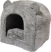 40 Winks Teddybeer Iglo - Kattenmand - Grijs - 38x38x40 cm