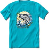 Vissen T-Shirt | Grappig Verjaardag Vis Hobby Cadeau Shirt | Dames - Heren - Unisex | Tshirt Hengelsport Kleding Kado - Blauw - XXL