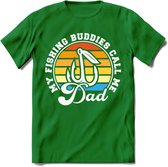 Fishing Dad - Vissen T-Shirt | Grappig Verjaardag Vis Hobby Cadeau Shirt | Dames - Heren - Unisex | Tshirt Hengelsport Kleding Kado - Donker Groen - L