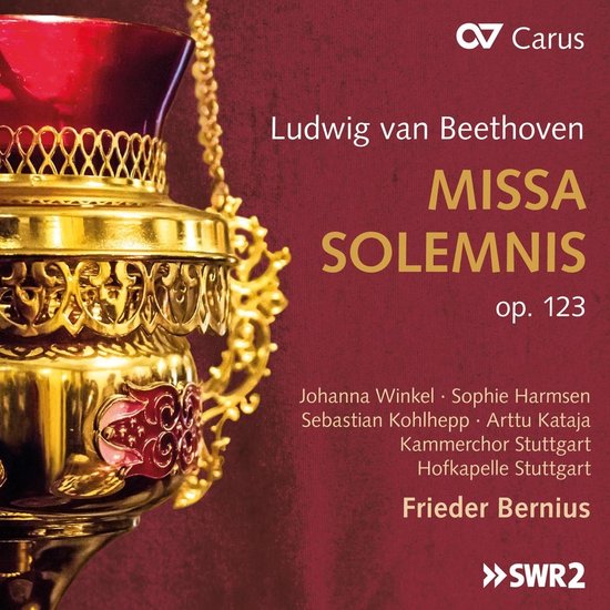 CD-hoes met een close-up van een gouden wierookvat, met de titel 'Ludwig van Beethoven Missa Solemnis op. 123'.